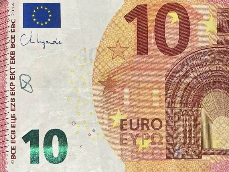Breze auf Zehn-Euro-Schein