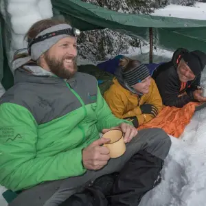 Campen in der Kälte