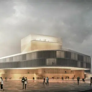 Entwurf für das neue Volkstheater Rostock