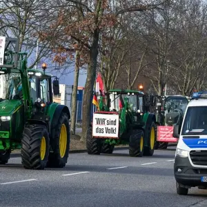Scholz in Cottbus - Bauernproteste
