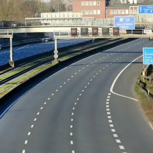 Leere Autobahn in Essen