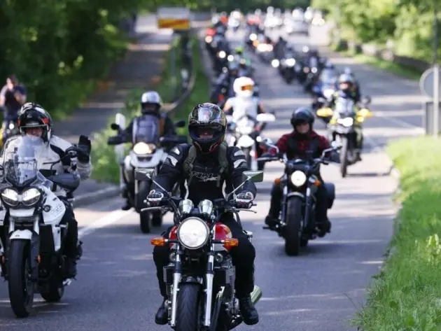 Motorrad-Sternfahrt gegen Gewalt in Ratingen