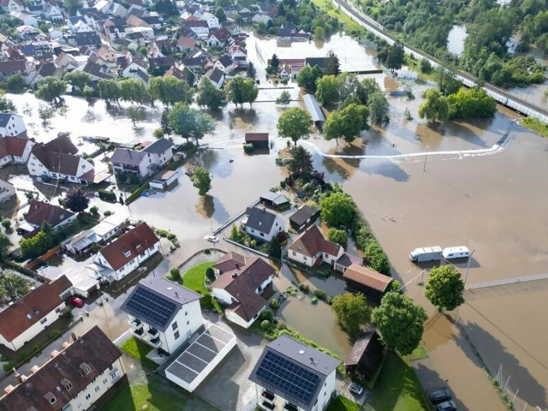 Hochwasser in Bayern - Reichertshofen