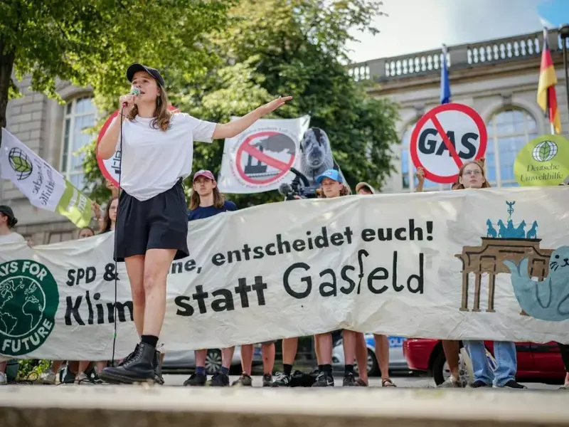 Demonstration gegen Genehmigung eines Gasfelds vor Borkum