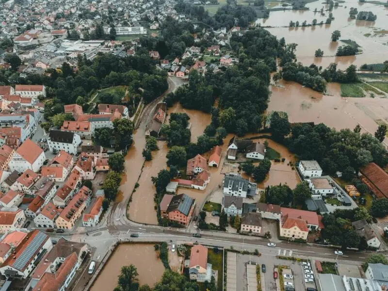 Hochwasser in Bayern - Abensberg