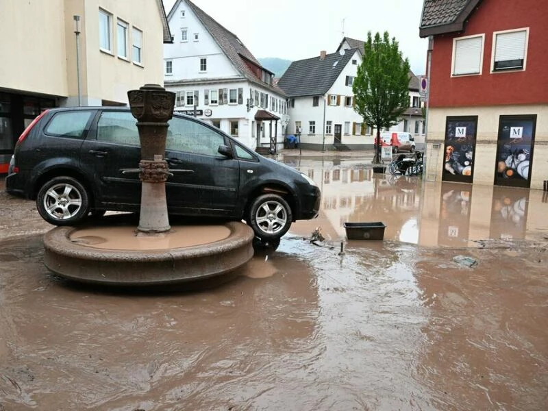 Hochwasser in Baden-Württemberg - Rudersberg