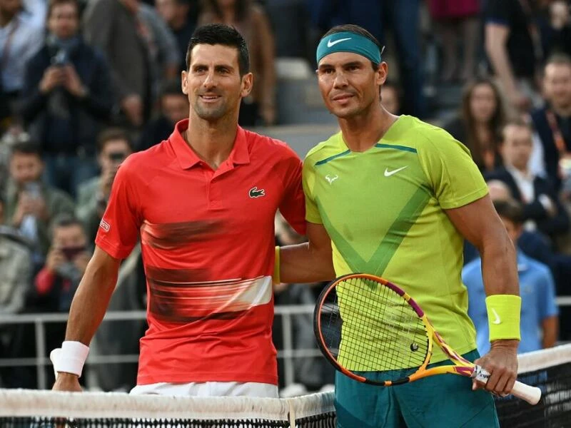 Novak Djokovic (l) und Rafael Nadal