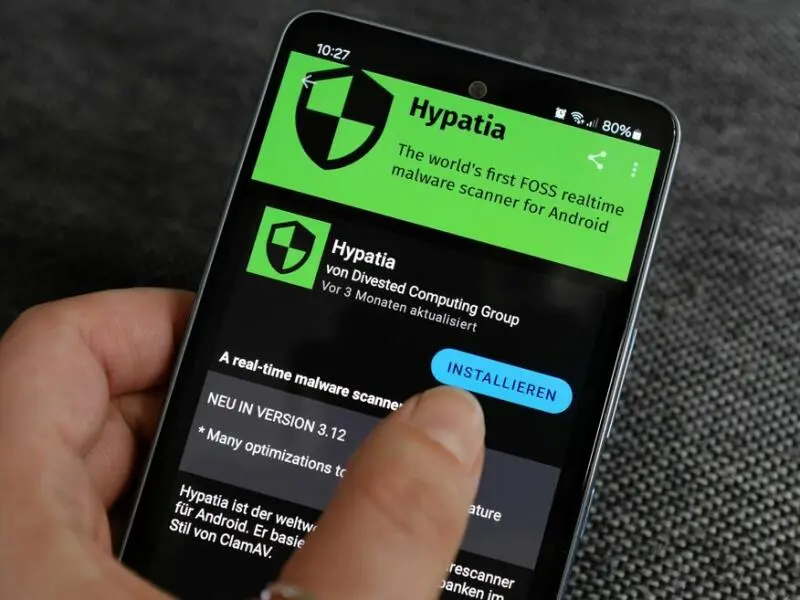 Hypatia im F-Droid-Store auf einem Smartphone.