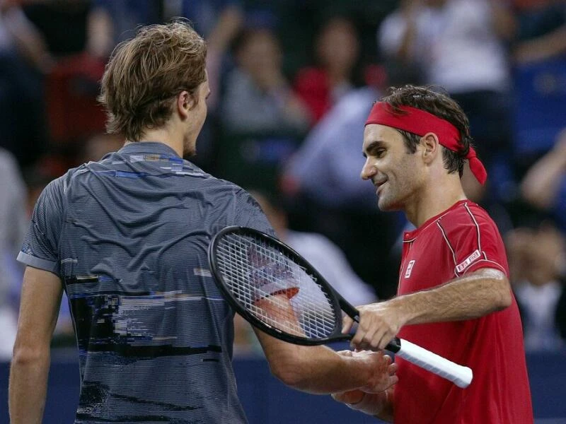 Alexander Zverev und Roger Federer