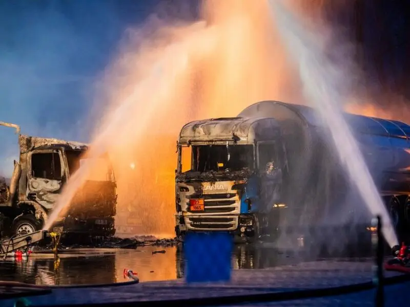 Brand in Gewerbegebiet in Ludwigsfelde