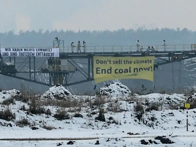Proteste am Bergbau Gebiet der LEAG