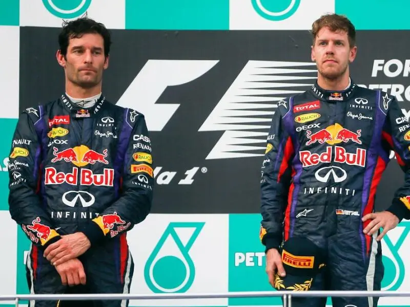 Sebastian Vettell (r.) und Mark Webber in Malaysia 2013