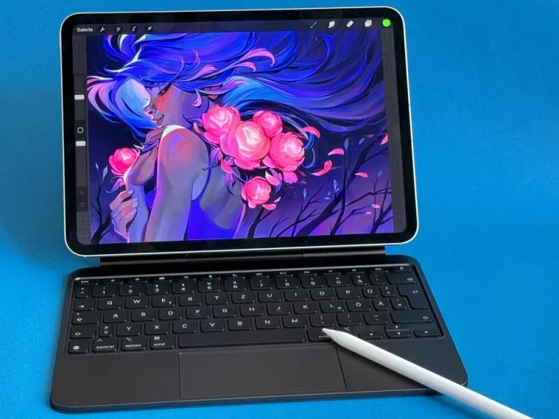 Das iPad Pro mit Tastatur und Stift