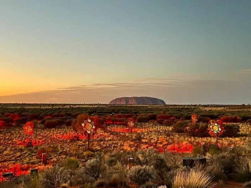 Lasershow am Uluru in Australien