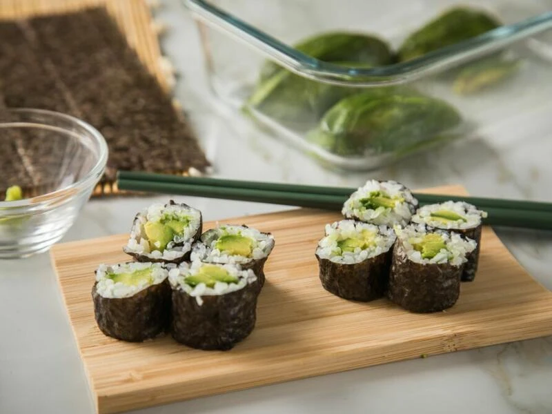 Vegetarische Maki Sushi Rollen