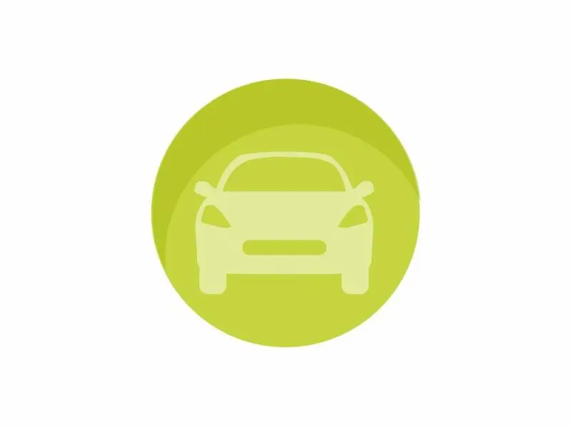 Grüner Kreis mit Auto-Piktogramm als Symbol für freie Fahrt.
