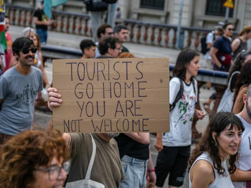 Demonstration gegen Massentourismus in Barcelona