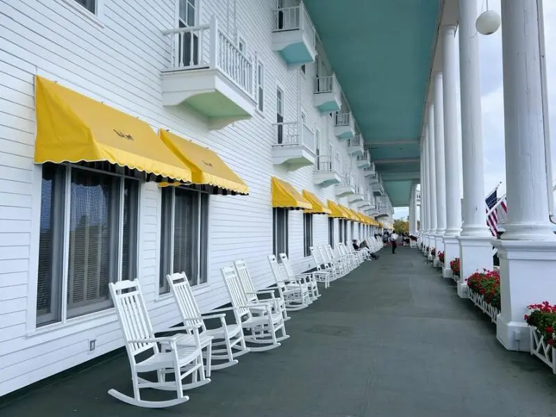 Veranda des Grand Hotel auf Mackinac Island