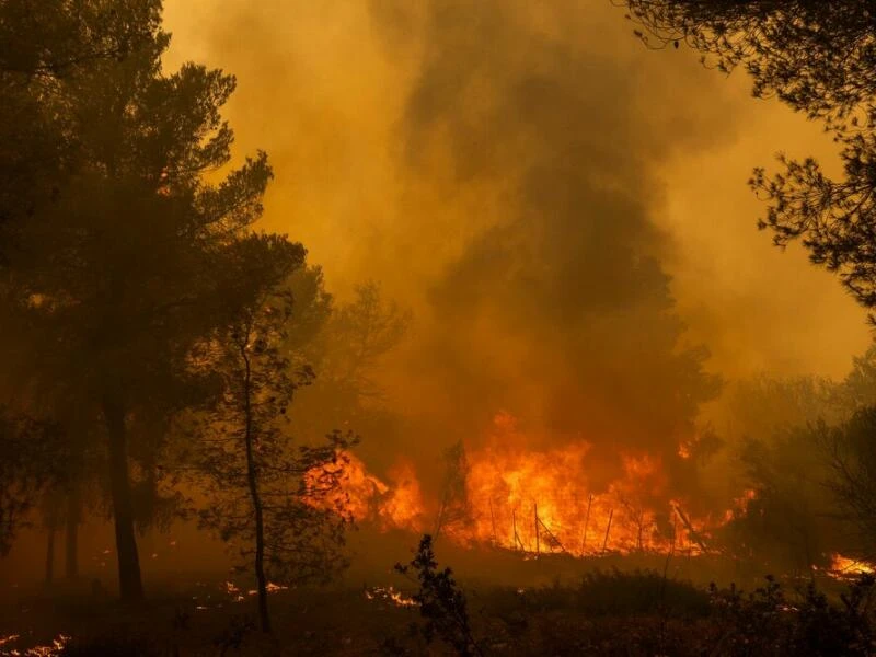 Großbrand nahe Athen