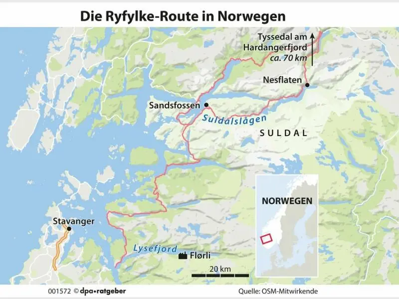 Die Ryfylke-Route in Norwegen