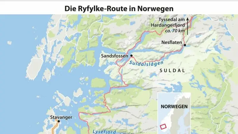 Die Ryfylke-Route in Norwegen