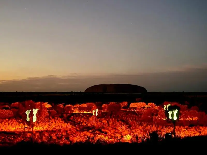 Lasershow am Uluru in Australien