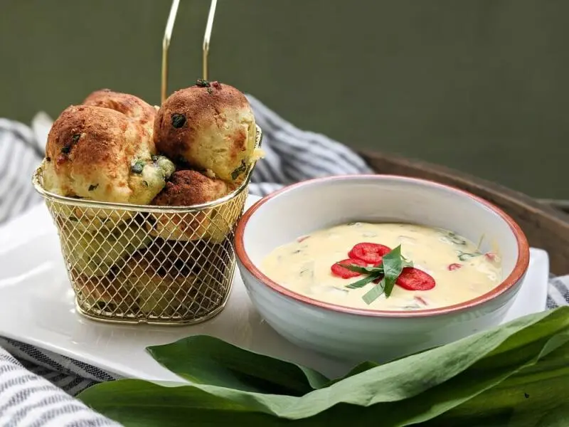 Kartoffel-Bärlauch-Bällchen aus dem Airfryer