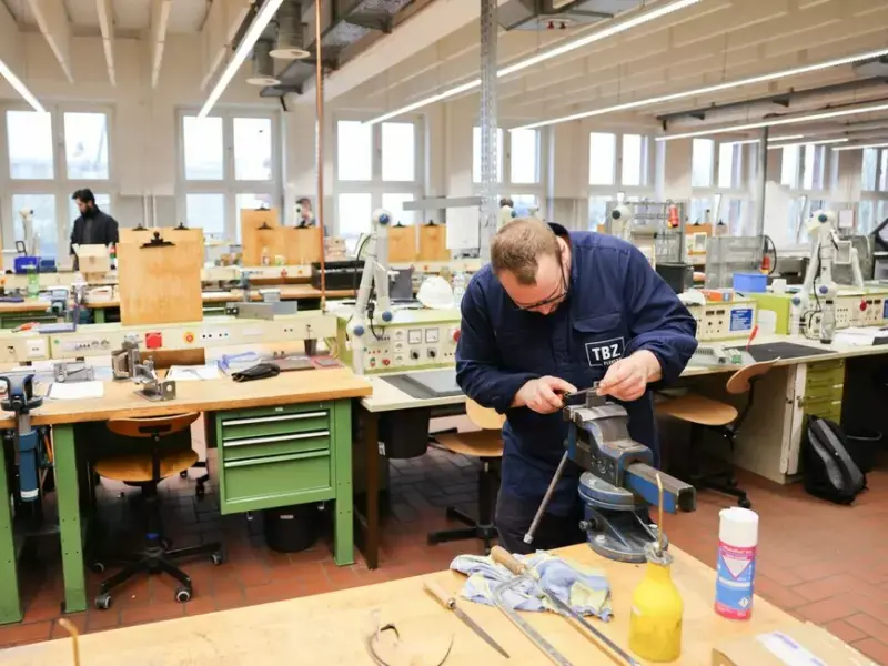 Ein angehender Industriemechaniker bei der Arbeit