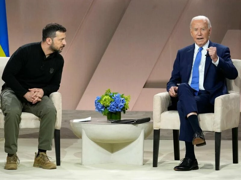 Der ukrainische Präsident Selenskyj und US-Präsident Biden