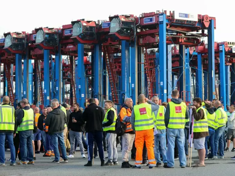 Warnstreik im Hamburger Hafen