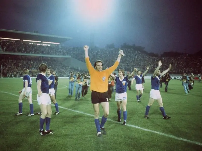 DDR-Auswahl nach dem Sieg bei der WM 1974 über das DFB-Team