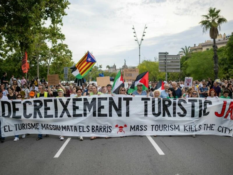 Demonstration gegen Massentourismus in Barcelona