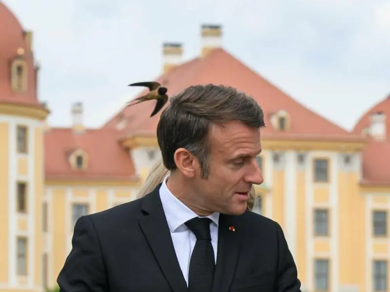 Staatsbesuch Frankreichs Präsident Macron - Moritzburg