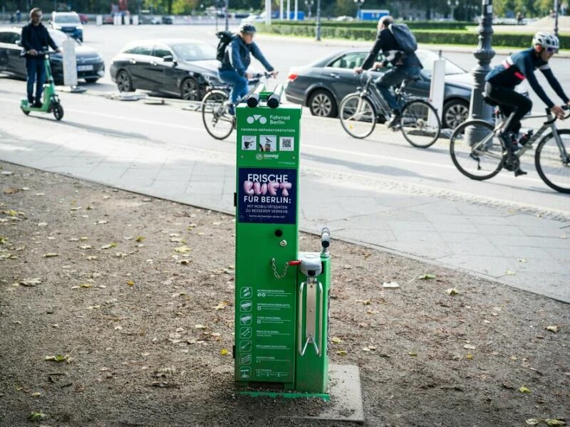 Fahrrad-Reparaturstation in Berlin