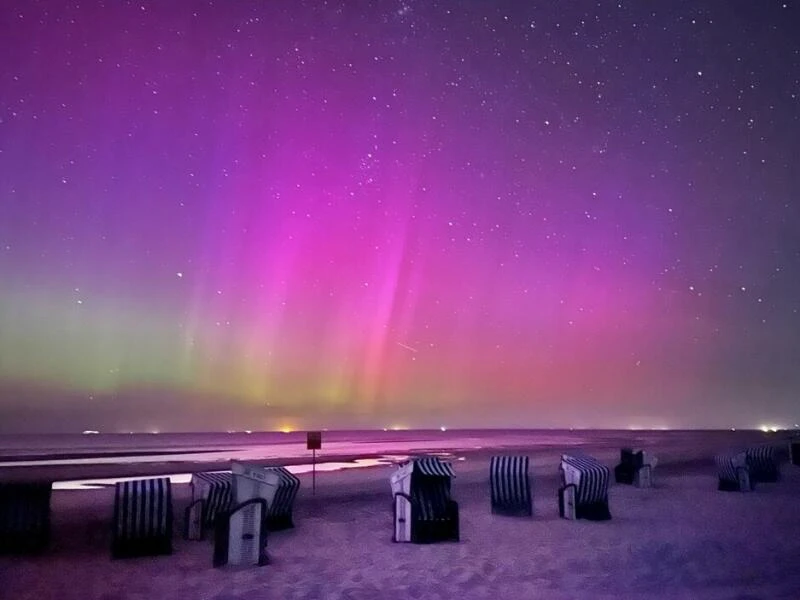 Polarlichter über der Nordsee