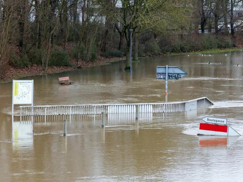 Hochwasser in Hessen im Januar 2024 in Gießen