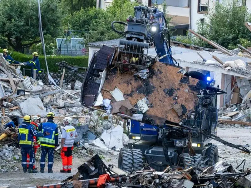 Reihenhaus in Memmingen eingestürzt