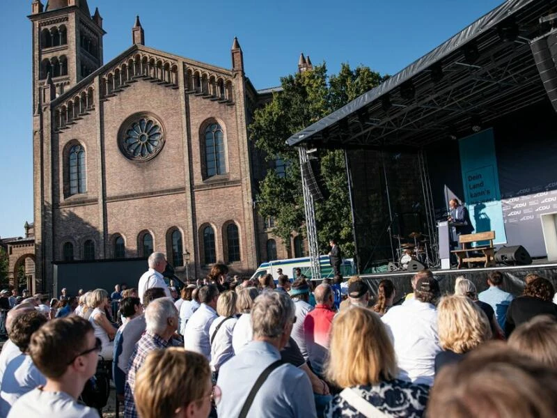 Vor Landtagswahl in Brandenburg - CDU Wahlkampfabschluss