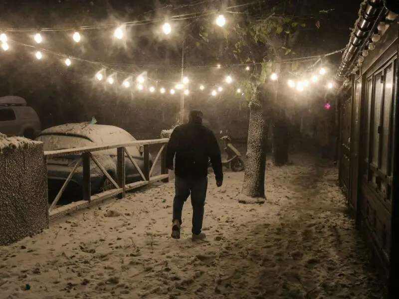 Starker Schneefall in Odessa