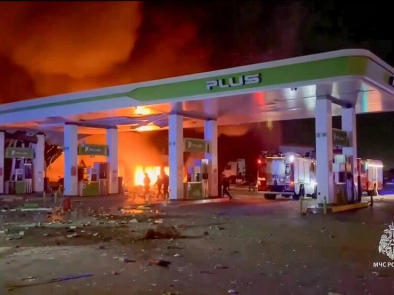 Explosion einer Tankstelle in Russland