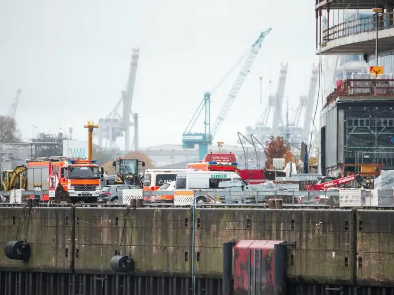 Nach Unfall auf Hamburger Baustelle in Hafencity