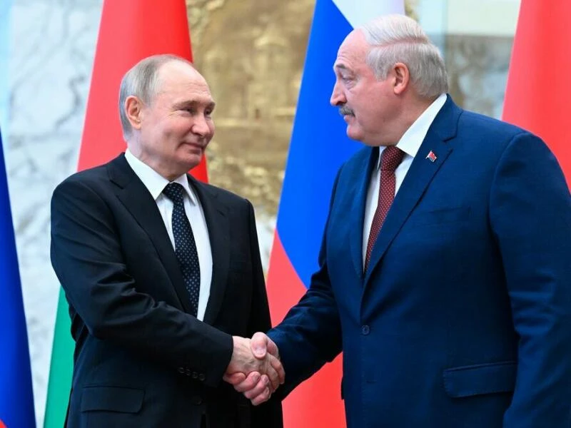 Russlands Präsident Putin und Belarus' Präsident Lukaschenko