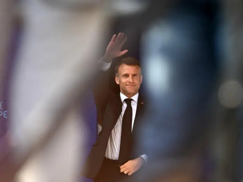 Staatsbesuch Frankreichs Präsident Macron - Dresden