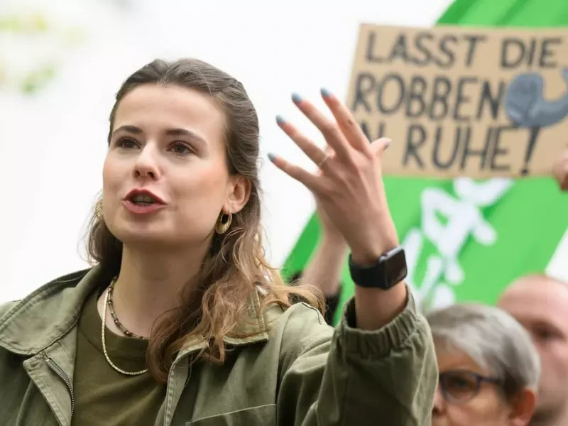 Aktion von Fridays for Future mit Luisa Neubauer