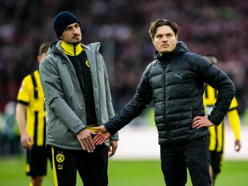 Mats Hummels (l) und Dortmunds Trainer Edin Terzic