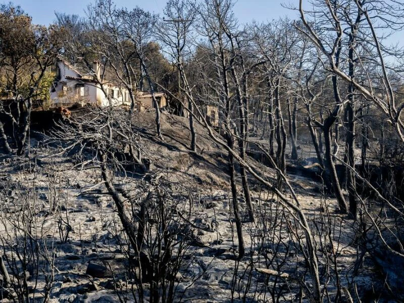 Nach dem Großbrand bei Athen