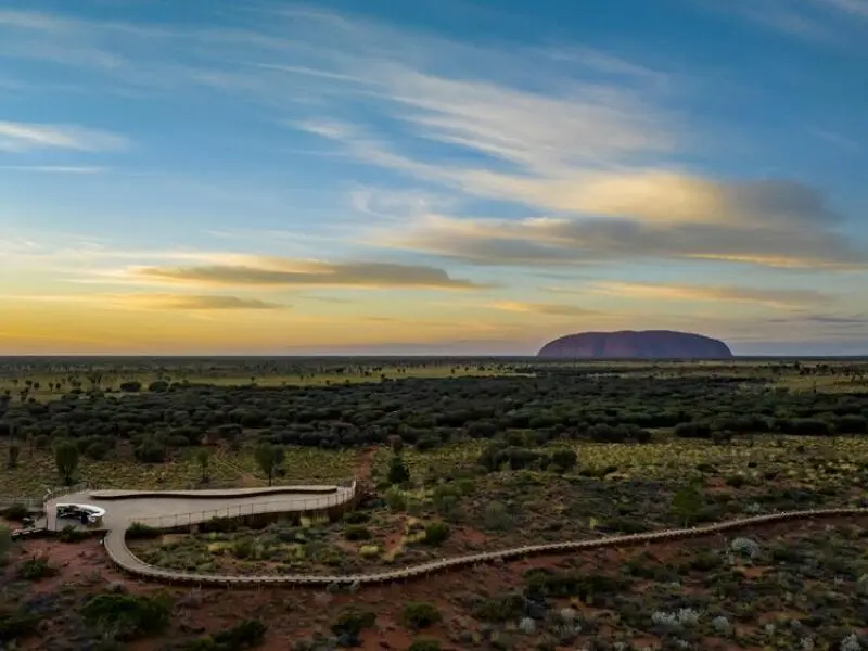 Lasershow am Uluru in Australien