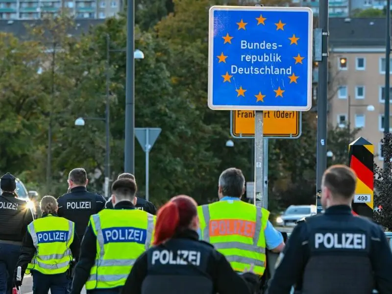 Bundespolizei mit stationärer Kontrolle an Grenze zu Polen