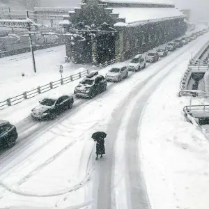 Brennerautobahn im Schnee
