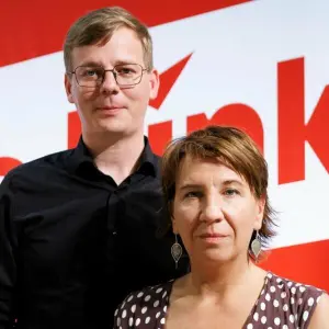 Linke-Landesvorsitzende Sebastian Walter und Katharina Slanina